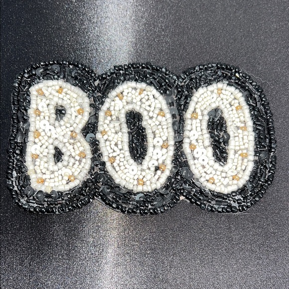 Spooky Night | Beaded “BOO” Coasters | Set of 4 - Picture 3 of 5